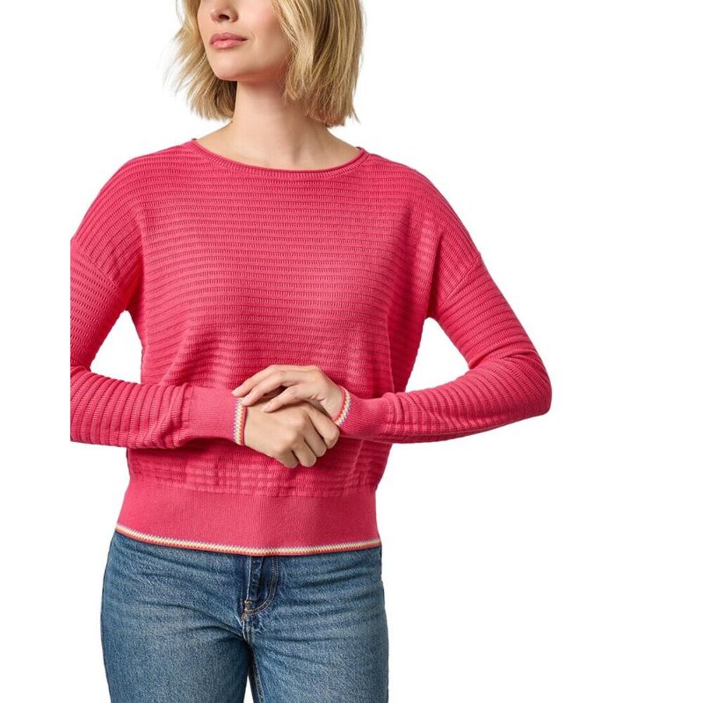 Lilla P Womens  Tipped Hem Wide Neck Sweater